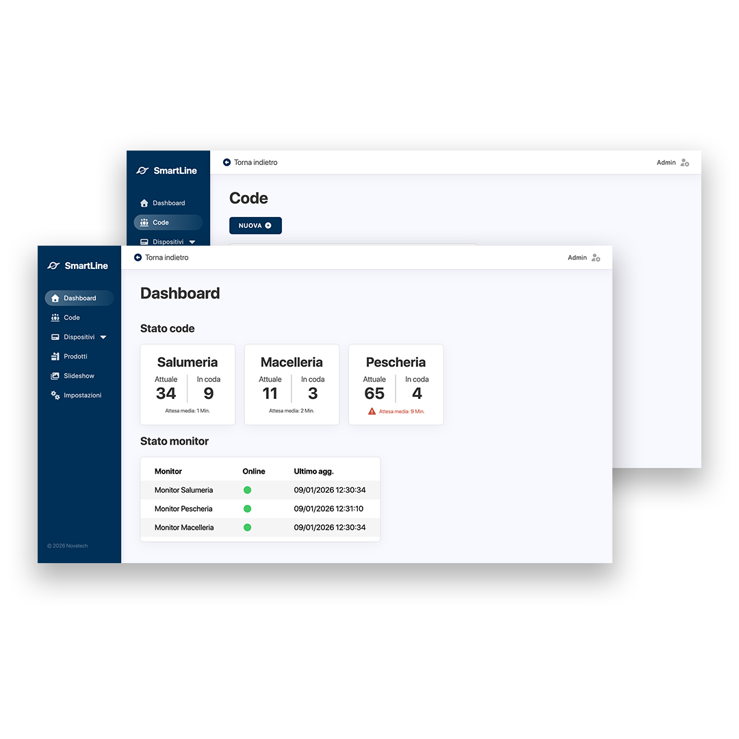 Interfaccia operatore eliminacode per gestione e avanzamento code